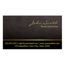 Darker Leather Swim Instructor Business Card