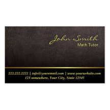 Darker Leather Texture Math Tutor Business Card