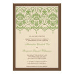Darling Damask Lace 5x7 Wedding Invitation: sage