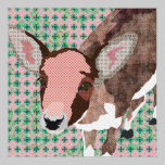 Darling Deer Pink & Green Art Poster posters