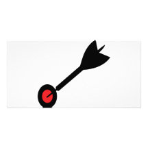 dart in bull´s eye icon photo cards