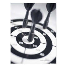 Dart in Bulls Eye Post Card