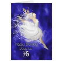Daughter age 16, leaping ballerina birthday card