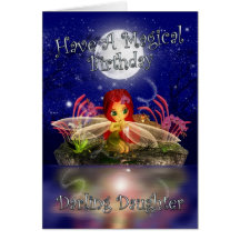 Daughter Birthday Card - Cute Little Fairy