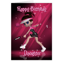 Daughter Birthday Card - Tennis