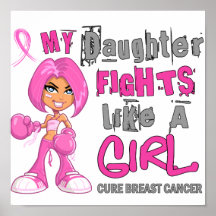 Daughter Fights Like Girl Breast Cancer 42.9.png Posters