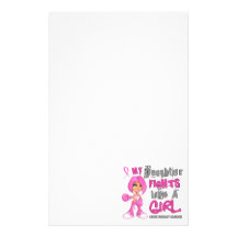 Daughter Fights Like Girl Breast Cancer 42.9.png Stationery Paper