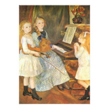 Daughters of Catulle Mendes; Renoir, Vintage Art Custom Invite