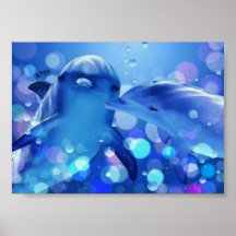 Dauphins á l´huile posters