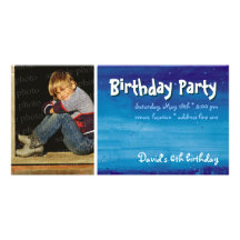 David's Birthday Party Photo Invitation Personalised Photo Card