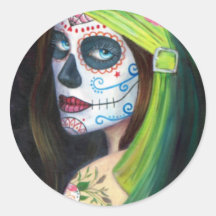 Day of the Dead by Lori Karels Round Sticker