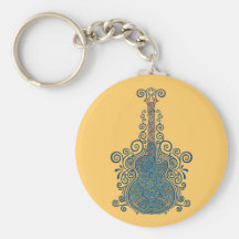 Day of the Dead Guitar Keychain