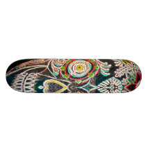 Day of the Dead Neon Glow Skateboard Deck