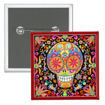 Day of the Dead Pin Button