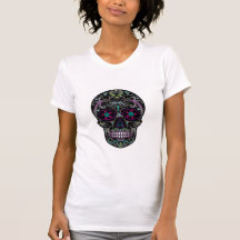 Day of the Dead Sugar Skull - Colorfully Black T-shirt