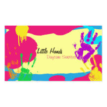 Daycare Business Card - Colourful Paint Hand Print