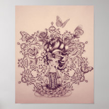 Daydream Pencil Illustration Poster