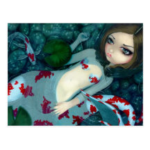 "Daydreaming Koi Mermaid" Postcard