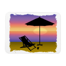 Days End at the Beach Magnet