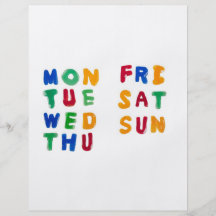 Days of the week flyer design
