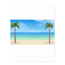 Daytime Beach Scene: Postcard