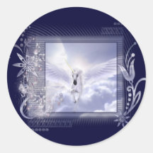 Dazzling Flying Unicorn Tag Series Round Stickers
