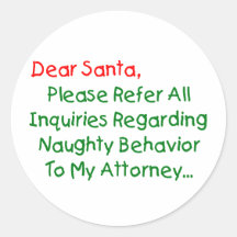 Dear Santa Attorney Sticker