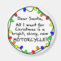 Dear Santa Motorcycle Fridge Magnets