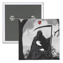 DEATH AND HIS BUNNY PIN