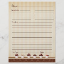 Death by Chocolate Recipe Insert Pages Personalized Flyer