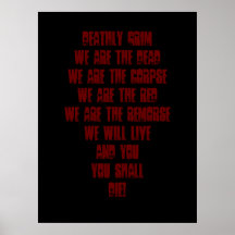 Deathly Grim Lyrics Poster