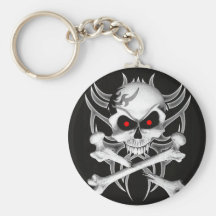 Death's Skull and Crossbones Keychain