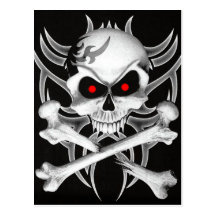Death's Skull and Crossbones Postcards