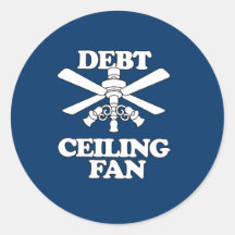 DEBT CEILING FAN ROUND STICKERS