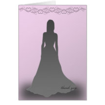 Debutante in Silhouette Thank You Greeting Card