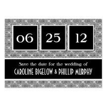 Decadent Damask Save the Date Card Business Card Templates