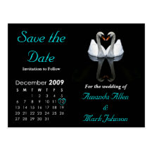 December 2009 Save the Date, Wedding Announcement Postcards