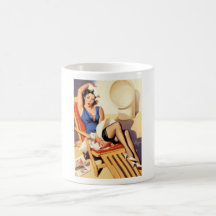 Deck Chair Sailor Pin Up Girl Coffee Mug