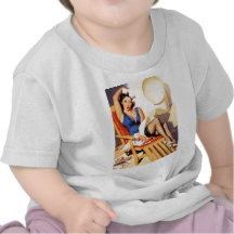 Deck Chair Sailor Pin Up Girl Tee Shirts
