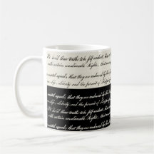 Declaration of Independence Black and White Mug