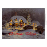 Decorated House Scene Christmas Greeting Card