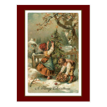 Decorating the Tree Postcard