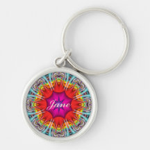 Decorative abstract Keychain with Name