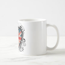Decorative British Heart Coffee Mugs