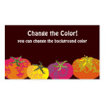 Decorative colourful tomatoes chef catering business cards