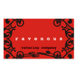 decorative eating utensils catering business card