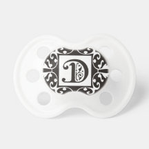 Decorative Monogrammed Initial D Black And White