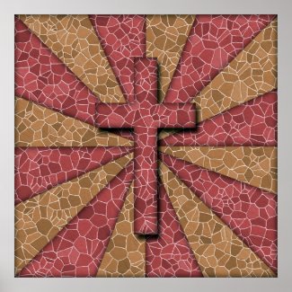 Christian Poster: Decorative Stone Cross