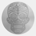 Decorative Sugar Skull with a Stainless Steel Look Sticker