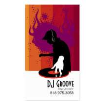 DeeJay Groove Disc Jockey - Music Business Card